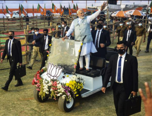 PM Narendra Modi in Varanasi, on Sunday, February 27, 2022. PTI